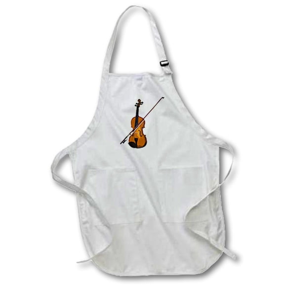 3dRose apr_1269_2 22 by 24-Inch Violin Apron with Pouch Pockets Medium