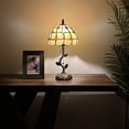 thumbnail image 2 of Tiffany Table Lamp Gold Stained Glass Crystal Beans LED Bulb Included for Living Room Bedroom Bedside 8"W*8"D*16"H, 2 of 5