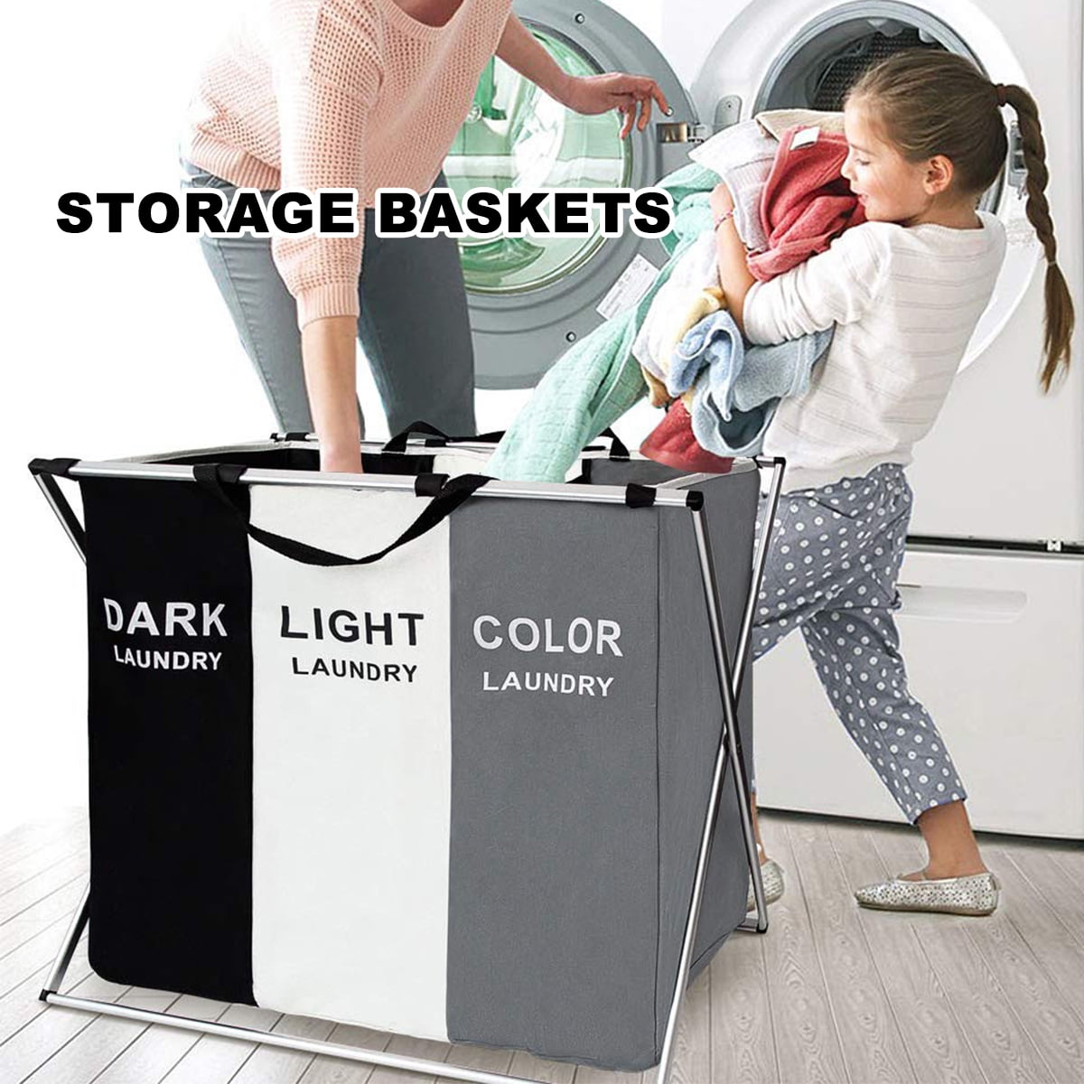 1pc Round Dirty Clothes Basket, Fabric Laundry Basket, Portable Laundry  Hamper, Foldable Waterproof Dustproof Multifunctional Storage Bucket,  Househol