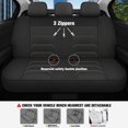 thumbnail image 3 of Fundas para Asientos de Auto CAROMOP Malla 3D Transpirable Juego Completo para 5 Asientos Negro/Beige, 3 of 9