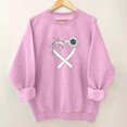 thumbnail image 2 of Womens Pink Sweatshirt Crewneck Breast Cancer Awareness Sweatshirts Long Sleeve Heart Ribbon Print Pullover Tops (XS, Pink 03), 2 of 4