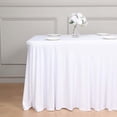 thumbnail image 2 of Efavormart 6ft White Spandex Fitted Rectangle One Piece Tablecloth Table Skirt, Stretchy Table Skirt Cover With Ruffles, 2 of 11