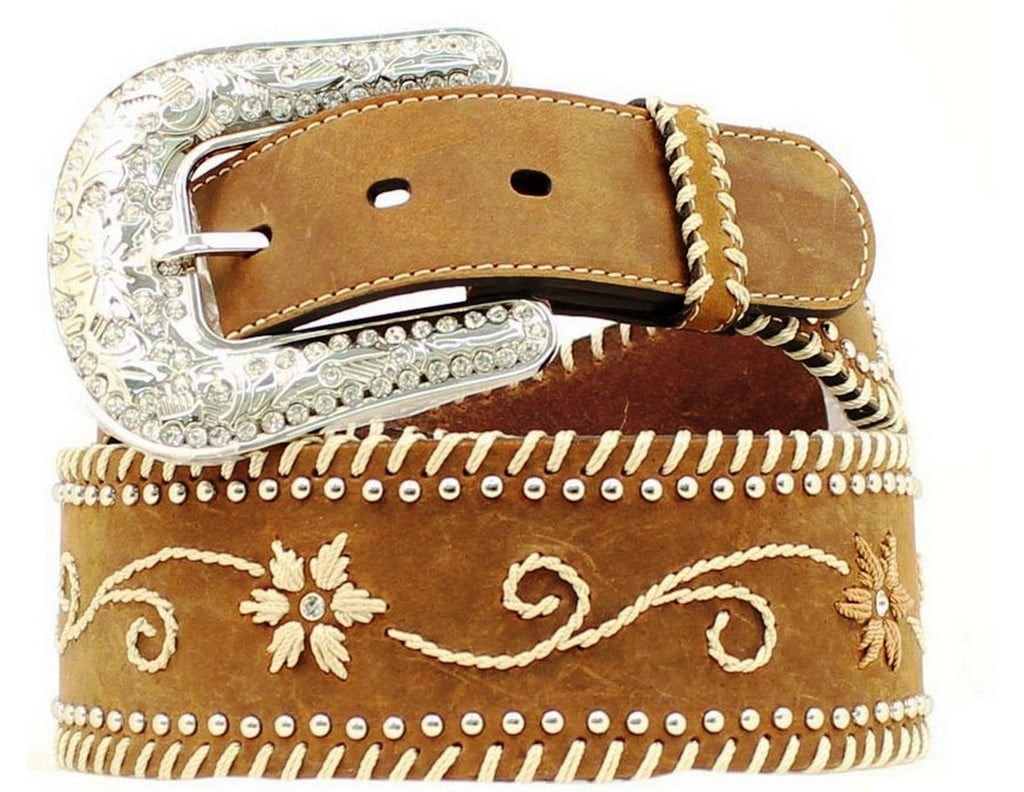 Nocona Nocona Western Belt Womens Wide Floral Embroidery Brown