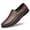 Brown, variant on Men's Casual Loafers Slip On Leather Shoes Comfortable Lightweight Driving Shoes Male Moccasins Classic Penny Loafer Flats Boat Shoes Outdoor Walking Shoes