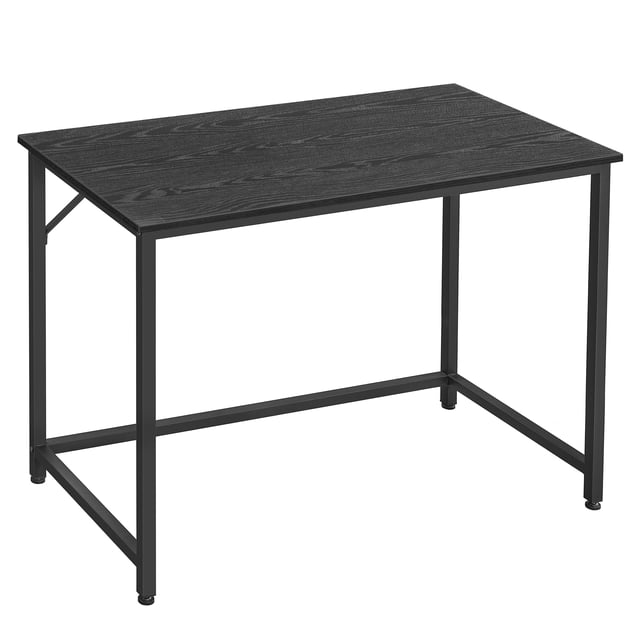 VASAGLE 39.4'' Computer Desk, Home Office Small Study Workstation, Black with Wood Grain