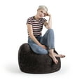 thumbnail image 3 of Gouchee Home Fluffy Charcoal Faux Fur Bean Bag Chair – Plush Lounge Seating with Polystyrene Bead Filling, Suitable for Adults and Teens, Lightweight & Portable for Bedroom, Dorm or Living Room, 3 of 8