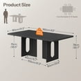 thumbnail image 4 of HOOBRO 63-Inch Dining Table for 4-6 People, Rectangular Kitchen Table with Thickened Top & Floor-Protective Pads for Dining Room, Black BB36CZ01, 4 of 8