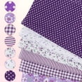 thumbnail image 4 of Uxcell Cotton Fabric Bundles, 7Pcs 20 x 20 inch 100% Cotton Fat Quarter Floral Printed Precut Fabric Squares for Sewing Patchwork Quilting DIY Crafts, Purple, 4 of 7