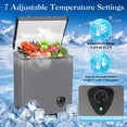 thumbnail image 3 of LifePlus 3.5 Cu Ft Chest Freezer, Top Open Door Small Deep Freezer with Removable Basket, Adjustable Temp, Fast Cooling, Energy Saving, Low Noise for Home Garage RV, Gray, 3 of 9