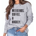 thumbnail image 2 of Sudadera informal de cuello redondo para mujer, manga larga, corte holgado, letras estampadas para primavera y otoño, gris XXL, 2 of 5