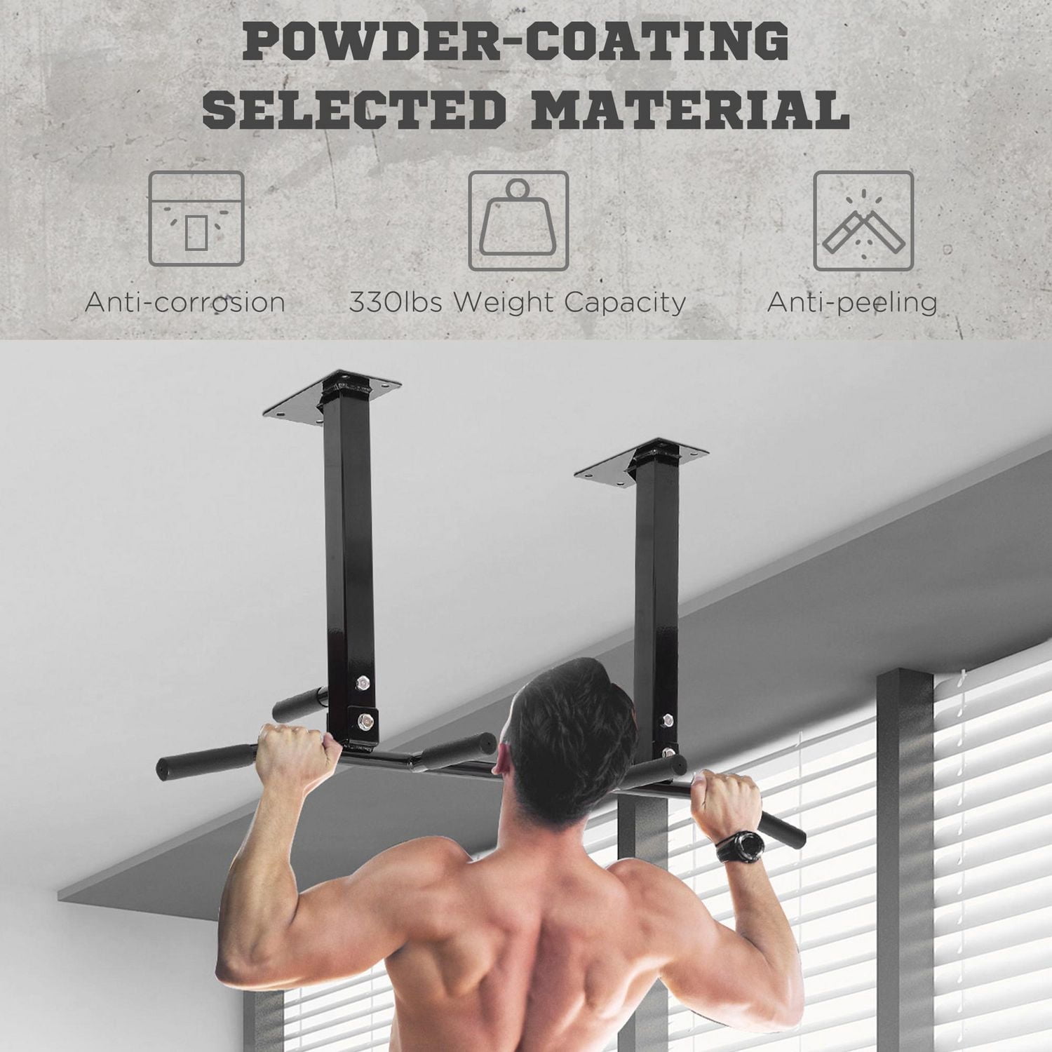 Ceiling Mounted Pull Up Bar Chin Up Bar Home Gym Strength Training