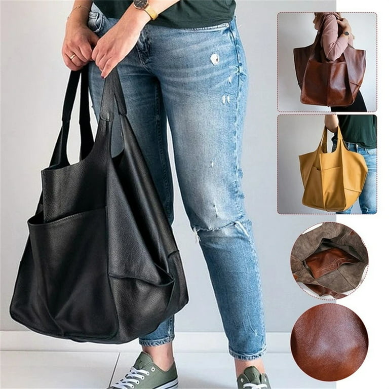 Laidan Casual Soft Large Capacity Tote Women Handbags PU Leather Shoulder Bag Big Shopper Purses-H, Adult Unisex, Size: 60*38*25cm, Other