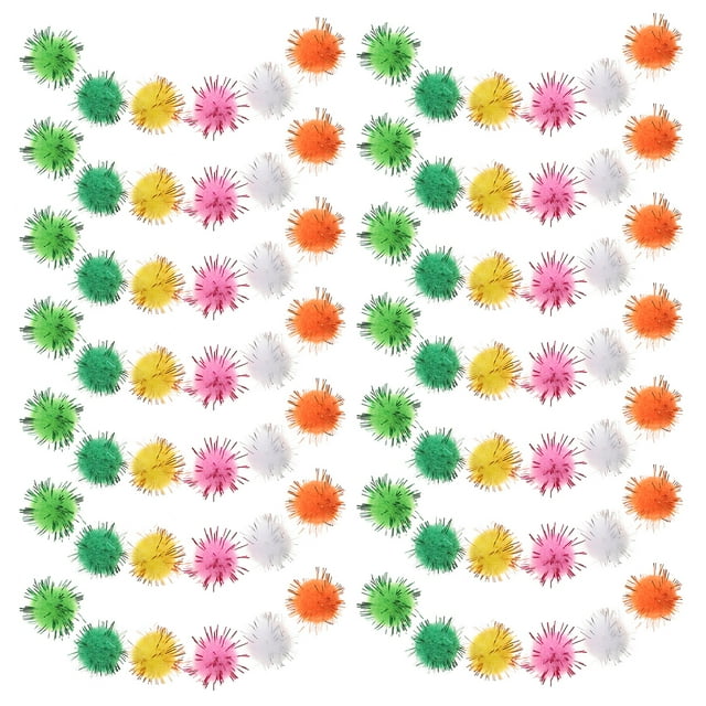 1000 pompones pequeños de colores para manualidades navideñas.