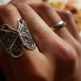thumbnail image 6 of Joernso Women Ring Carving Elegant Hypoallergenic Golden Silver Color Retro Butterflies Finger Ring Fashion Jewelry, 6 of 7