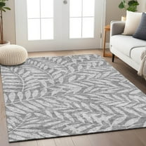 Addison Rugs Chantille Indoor/Outdoor Transitional Floral Gray Washable Rectangle Rug, 9' x 12'