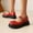 Red, variant on Mary Jane Shoes Women Oxford Shoes Leather Round Toe Flats Non-Slip Ankle Buckle Strap Comfort Casual Dressy Party School Work Shoes Red 9(42)