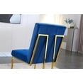 thumbnail image 6 of Modern Velvet Dining Chair Set of 2, Button Tufted Armless Side Chair with Golden Metal Legs, Accent Kitchen Chair for Bedroom Living Room, Blue, 6 of 7