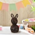 thumbnail image 4 of Tdxkok Handwoven Rattan Easter Bunny Figurine Rustics Holiday Decoration Accents Natural Woven Rabbits Sculpture for Spring Home and Garden Display Easter Gifts, 4 of 6