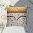 thumbnail image 2 of Nawypu  Food Throw Pillow Cushion Cover, Cartoon Like Image of and Melting Ice Cream Cones Colored Sprinkles Print, Decorative Square Accent Pillow Case, Yellow White, 2 of 5