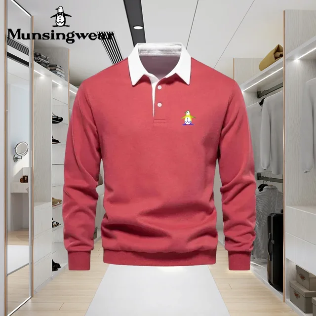 2025 Marque Chemises de Golf Automne Hiver Manches Longues T-shirt de Golf pour Hommes Polo Classique Décontracté Col Polo Haut de Golf pour Hommes 17 TTG