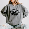 thumbnail image 2 of Happy Halloween Arch Distressed - Women's Lightweight Garment Dyed Sweatshirt, 2 of 13