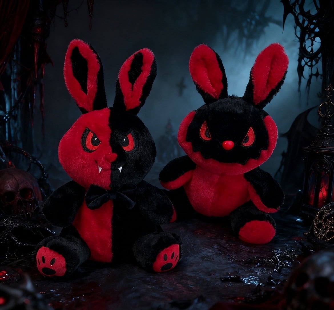Halloween Bunny Plush Toy, Cute Stuffed Animal Rabbit Doll, Soft Furry Pillow Plushie for Kids and Adults, Holiday Home Decoration, Adorable Rabbit Plush Gift for Halloween Party & Bedroom Decor
