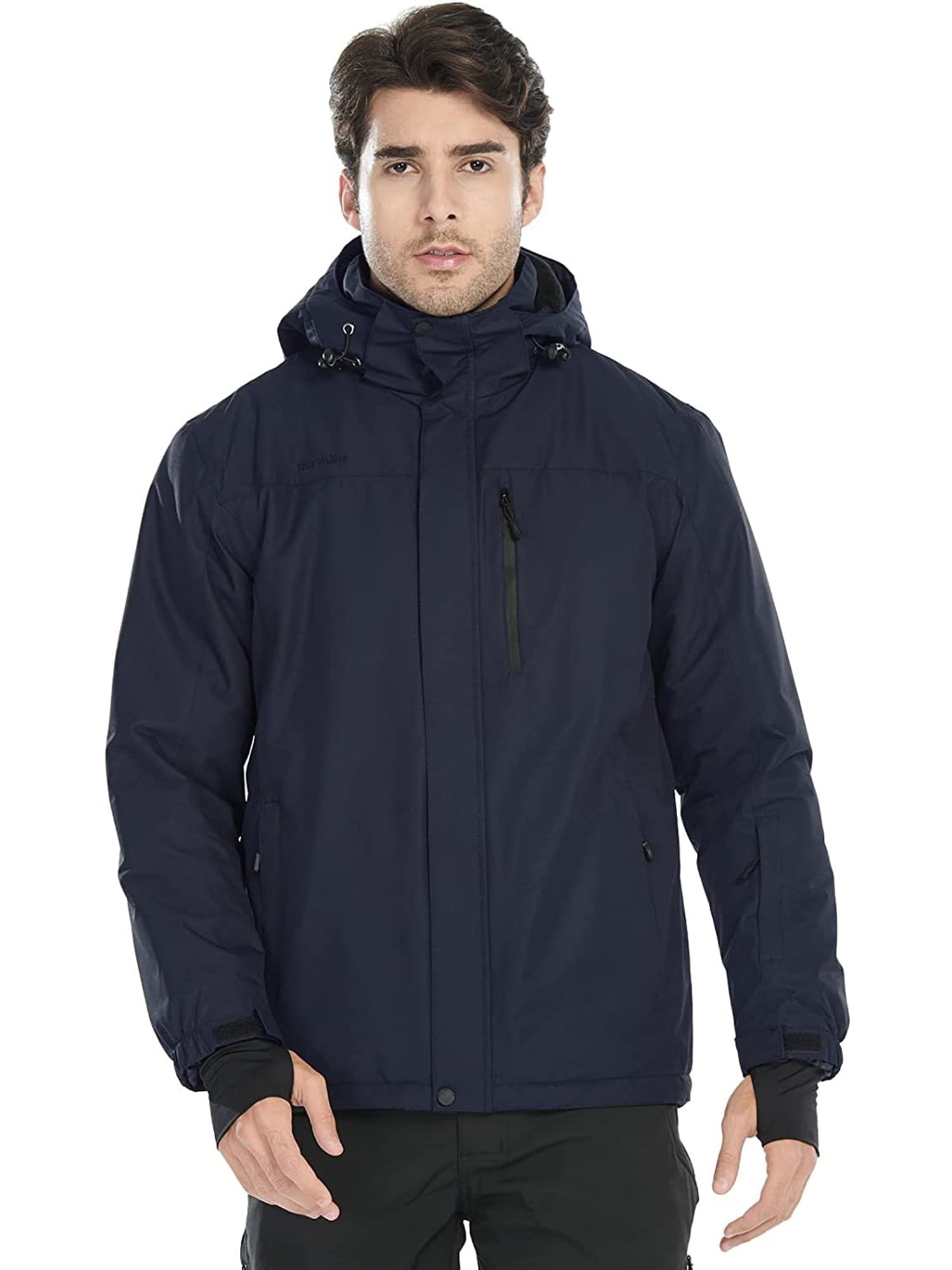 FREE SOLDIER Men's Waterproof Ski Jacket Fleece Lined Snow Coat Warm Winter Rain Jacket