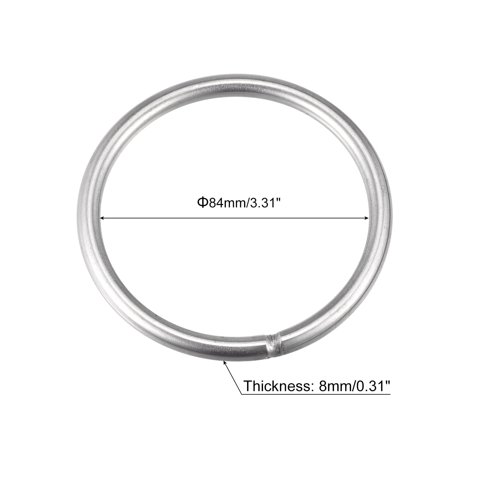 Unique Bargains Durable 304 Stainless Steel Welded O-Rings Silver 100mm(3.94") OD