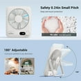 thumbnail image 5 of Small Desk Fan Personal Fans: 2000mah 10 Hours Battery Office Quiet Mini Desktop Fan Portable Rechargeable Travel Essentials, 5 of 14