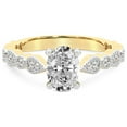 thumbnail image 3 of IGI Certified 3 Carat Oval Shape Lab Grown Diamond Engagement Ring | 14K Yellow Gold | Filippa Milgrain Diamond Ring | FG-VS1-VS2 Quality Friendly Diamonds, 3 of 5