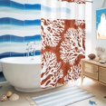 thumbnail image 6 of No Hook Shower Curtain, Burnt Orange Coastal Coral Shower Curtains for Bathroom with See Through Top Window, Summer Nautical Sea Beach Ocean Waterproof & Washable Bath Curtain Stand Up Stall 36"x72", 6 of 9