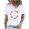 thumbnail image 1 of Camisetas de cuello redondo para mujer, camisetas con estampado de conejo de Pascua, camisetas de manga corta, blusas Fridja  bn1226, 1 of 9