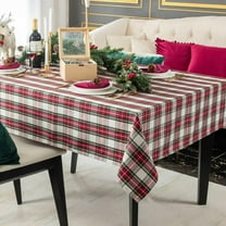Plaid Table Cloth for Christmas 60x102 inch - Waterproof Holiday Decor Rectangle Tablecloth - Thanksgiving Fall Table Covers for Family Dinner Perfect for Parties, Picnic Dinner and Banpuet