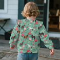 thumbnail image 4 of Yuyamidu Floral Horse Sweatshirt for Girls 4T 5T Green Ruffle Shoulder Long Sleeve Top Y2K Graphic Crewneck Sweatshirt Pullovers Soft Lightweight Everyday Clothes for Fall Winter, 4 of 8