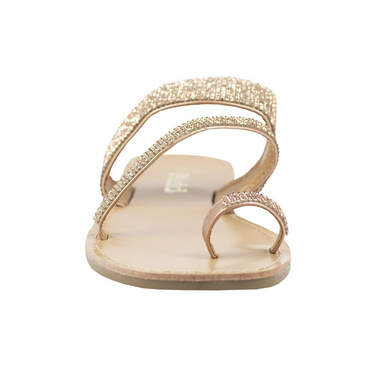 Mudd Women s Rhinestone Embellished Toe Loop Sandal Walmart