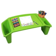 Basicwise Kids Lap Desk Tray, Portable Activity Table, Green
