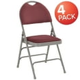 thumbnail image 2 of Flash Furniture 4 Pack HERCULES Series Ultra-Premium Triple Braced Burgundy Fabric Metal Folding Chair with Easy-Carry Handle, 2 of 8