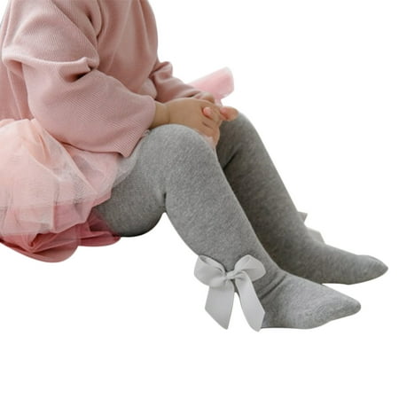 

Infant Tights Newborn Baby Girls Winter Warm Pantyhose Solid Color Knee High Stocking Stretchy Bowknot Leggings Pants Socks 0-2Y