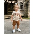 thumbnail image 6 of BemeyourBBs Kids Toddler Baby Boys Birthday Outfit 1 2 3 4 Years Old Birthday Clothes Short Sleeve Letters Print T-shirt with Elastic Waist Shorts Set Baby Boy Summer Hunting Outfit, 6 of 9