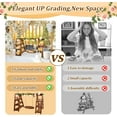 thumbnail image 7 of 3 Tier Wooden Cupcake Stand with Swing and Flower Decoration, Large Dessert Stands with Serving Tray, Removable Trays,  (Dark Brown), 7 of 7