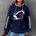 thumbnail image 2 of Rbaofujie Chandails d'Automne pour Femmes Décontractés à Manches Longues à Col Rond Chandails pour Dames Hauts Blouse Chandail à Capuchon Uni Bleu Marine Chandails à Capuchon et Chandails pour Femmes, 2 of 4