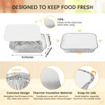 thumbnail image 6 of Aluminum Pans Disposable Foil (30 Pack) - Half Size Steam Table Deep Pans - Tin Pans Great for Cooking, Heating, Storing, Prepping Food, 6 of 7