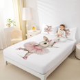 thumbnail image 4 of Homewish Kawaii Ballet Rabbit Full Size Sheets for Kid, Cute Bowknot Bunnies Bed Sheets, Cartoon Princess Style Sheet Sets, Ultra Soft Bedroom Decor, 4 Pieces, 4 of 7