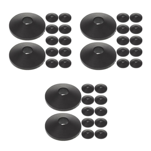 FRCOLOR 36 pcs  Toilet Bolt Rubber Washer M8 Conical Toilet Bolt Washer Replacement Toilet Tank Prevent Leakage Bolt Kits Toilet Repair Kit Black