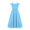thumbnail image 5 of TiaoBug Flower Girls Chiffon Junior Bridesmaid Dress Off Shoulder A Line Gown, 5 of 6