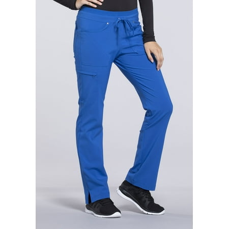 

Cherokee iFlex Scrubs Pant for Women Mid Rise Tapered Leg Drawstring CK010T L Tall Royal