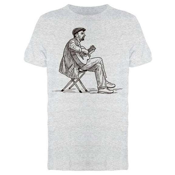 Guitarist Playing In The Street T-Shirt Men -Image by Shutterstock, Male XX-Large