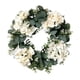 thumbnail image 2 of Corona artificial de hortensia de eucalipto 40cm – Decoración de pared para puertas con guirnaldas florales blancas, atrezzo realista para eventos primaverales, hojas exuberantes para todo tipo de, 2 of 6