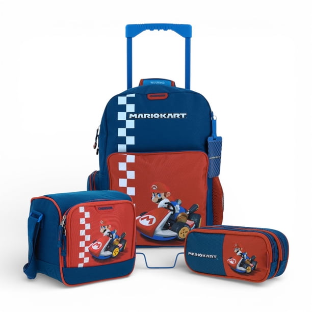 Kit Chenson Brife Mario Bros Mochila Con Ruedas Grande, Lonchera y Lapicera MB70214-9_SET