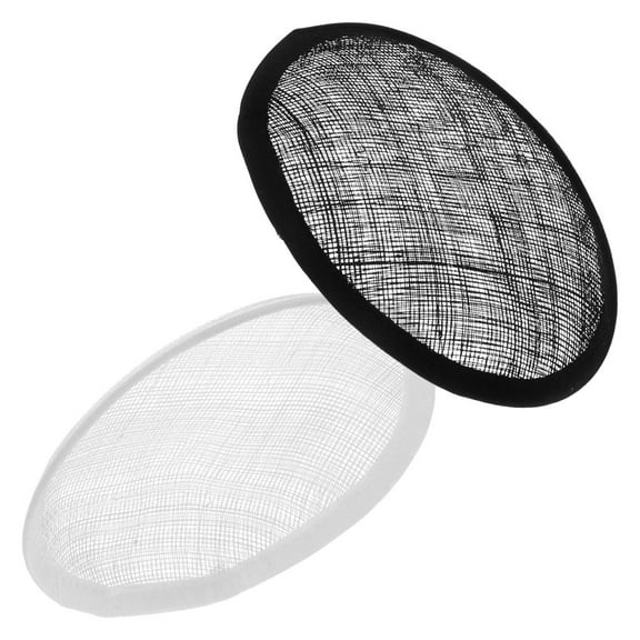 Tineasur 2Pcs Round Sinamay Hat Fascinator Base with Elegant Netting for Handmade Hats and Crafting